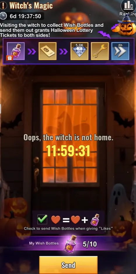 ภาพหน้าจอกิจกรรม Witch’s Magic ใน Last Z