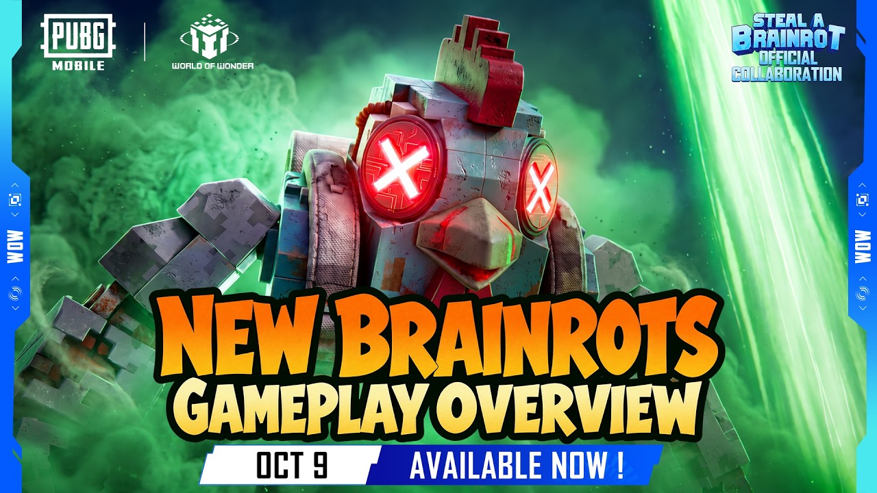 Sampul video gameplay resmi Brainrot Royale PUBG Mobile